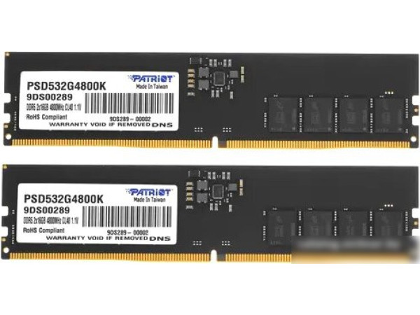Оперативная память Patriot Signature Line 2x16ГБ DDR5 4800 МГц PSD532G4800K