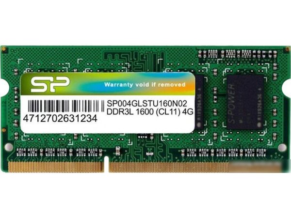Оперативная память Silicon-Power 4GB DDR3 SO-DIMM PC3-12800 SP004GLSTU160N02