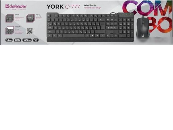 Клавиатура + мышь Defender York C-777 45779