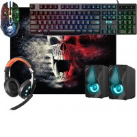Клавиатура + мышь с ковриком + наушники + колонки Defender Tor MHP-127