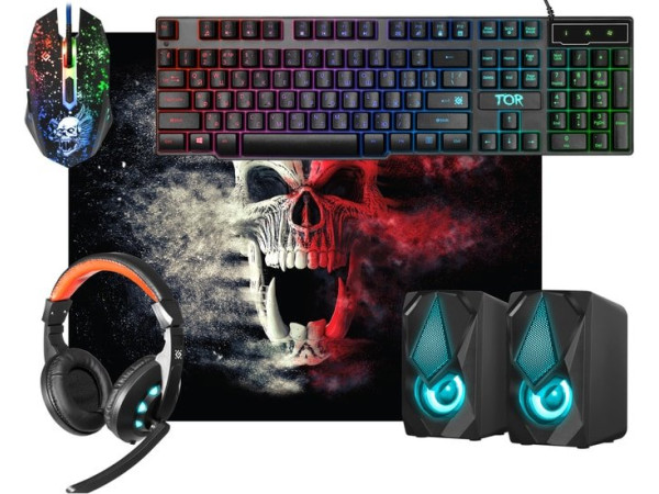 Клавиатура + мышь с ковриком + наушники + колонки Defender Tor MHP-127