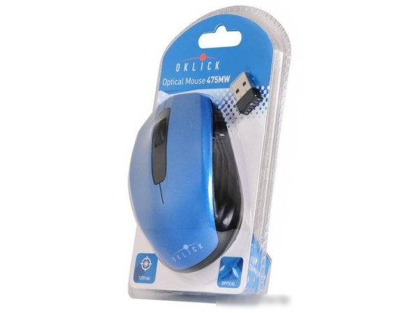 Мышь Oklick 475MW (голубой) [945833]
