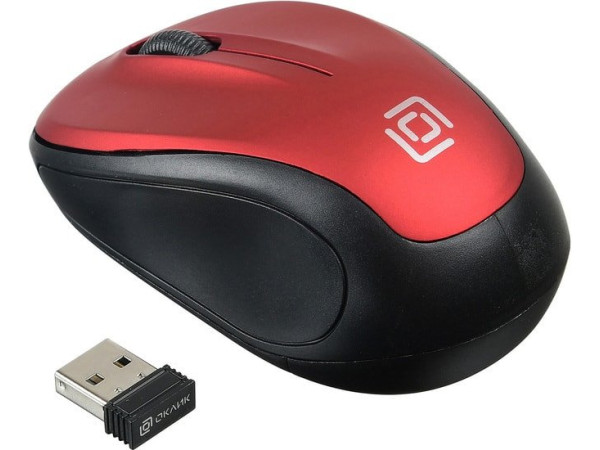 Мышь Oklick 665MW (черный/красный)