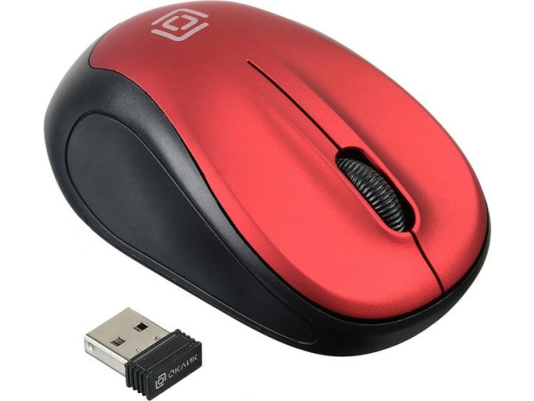 Мышь Oklick 665MW (черный/красный)
