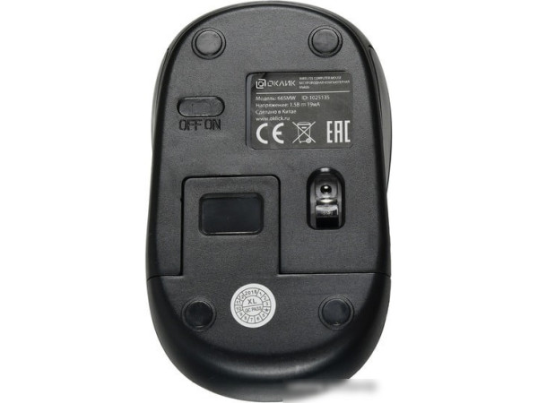 Мышь Oklick 665MW (черный/красный)