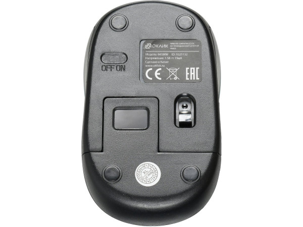Мышь Oklick 665MW (черный/синий)