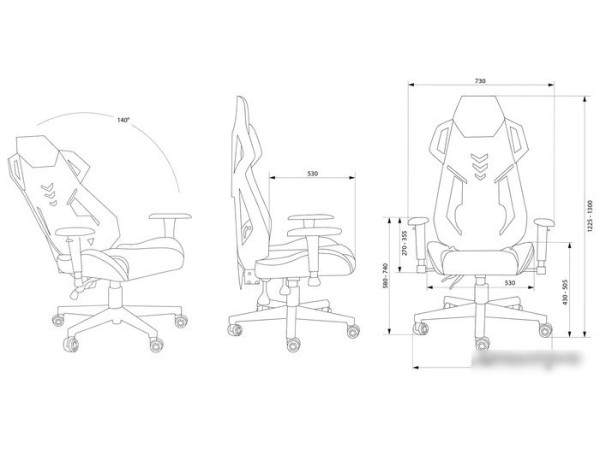 Кресло CACTUS CS-CHR-090BLW (черный/белый)