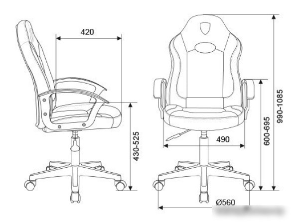 Кресло Zombie 11LT (черный/синий)
