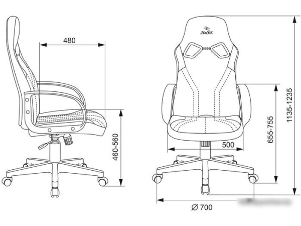 Кресло Бюрократ ZOMBIE RUNNER (черный/синий)