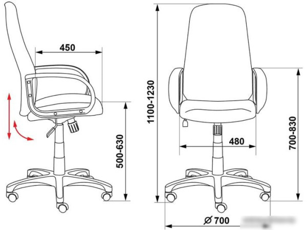 Кресло Бюрократ CH-808AXSN/G (темно-серый)