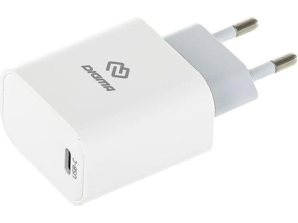 Сетевое зарядное Digma DGW3C (белый)