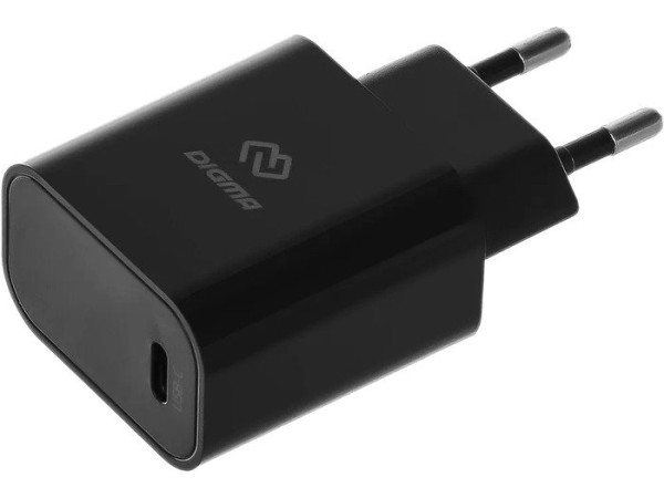 Сетевое зарядное Digma DGW3C (черный)