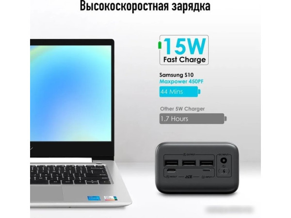 Внешний аккумулятор Itel Maxpower 450PF 45000mAh (черный)