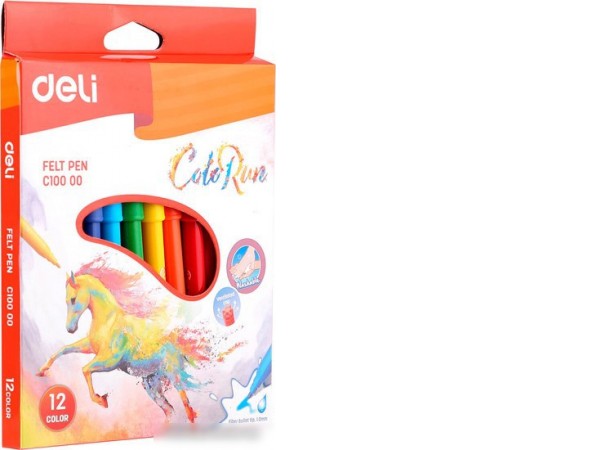 Фломастеры Deli ColoRun EC10000 (12 цв)