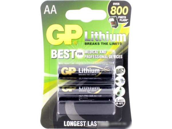 Элементы питания GP Lithium AA 2 шт. GP15LF-2CR2
