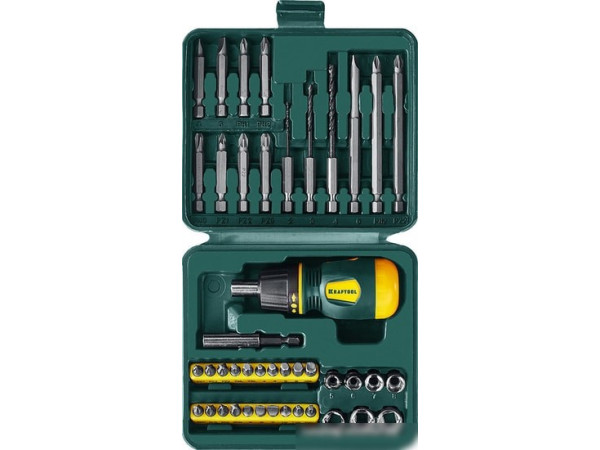 Набор торцевых головок и бит KRAFTOOL 25556-H43 (43 предмета)