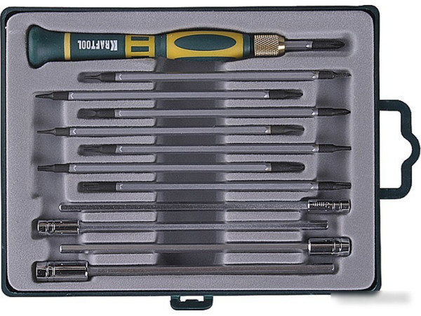 Набор отвертка с битами и головками KRAFTOOL 25611-H12 (12 предметов)
