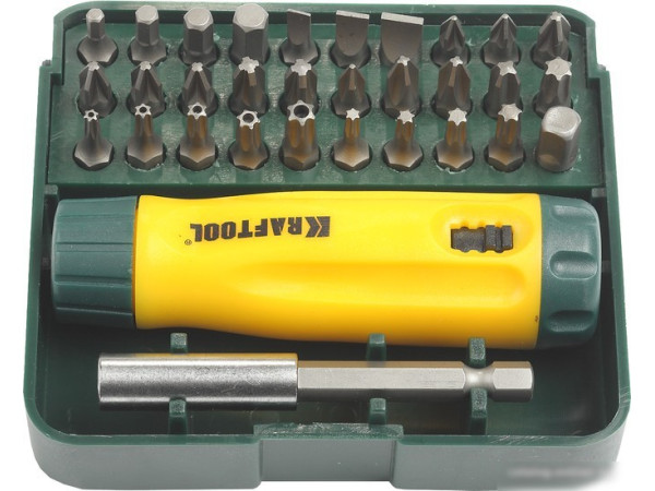 Набор отвертка с битами KRAFTOOL 26142-H32 (32 предмета)