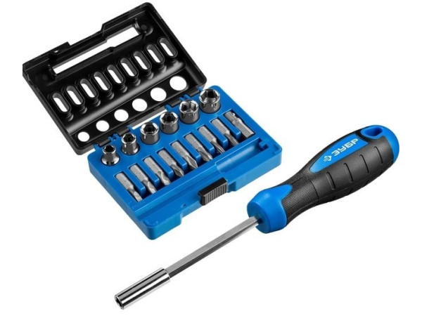 Набор торцевых головок и бит Зубр 25216 (16 предметов)