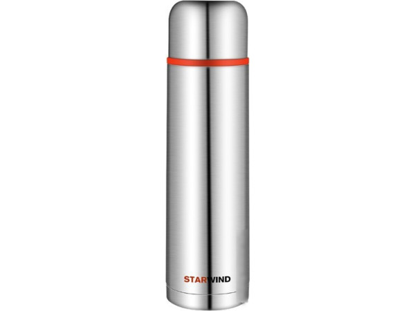 Термос StarWind 10-1000 1л (серебристый/красный)