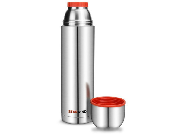 Термос StarWind 20-1200 1.2л (серебристый/красный)