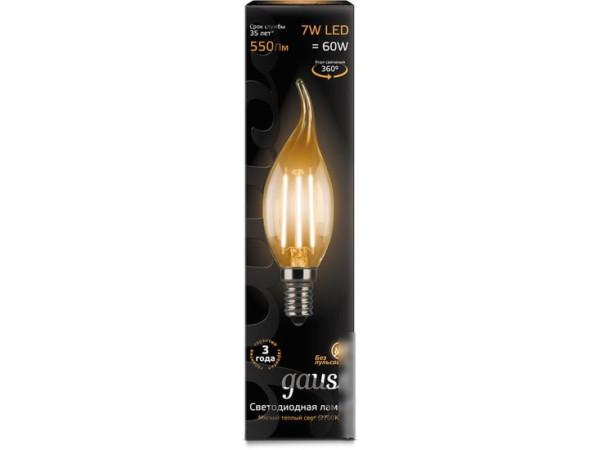 Светодиодная лампа Gauss LED Filament Candle tailed E14 7 Вт 2700 К 104801107