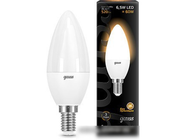 Светодиодная лампа Gauss E14 6.5 Вт 2700 К [103101107]