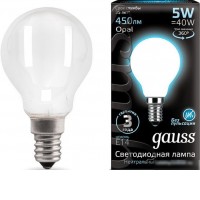 Светодиодная лампочка Gauss Filament Globe Opal E14 5W 4100K 105201205