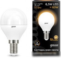 Светодиодная лампа Gauss E14 6.5 Вт 2700 К [105101107]