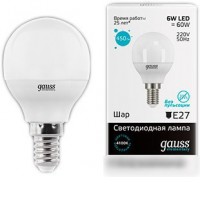 Светодиодная лампа Gauss Elementary E14 6Вт 4100К [53126]