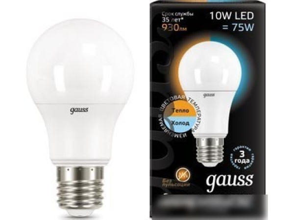 Светодиодная лампа Gauss E27 10 Вт 2700 K [102502110-T]