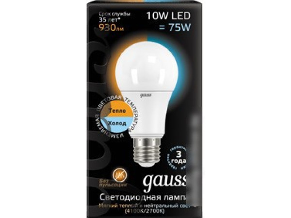 Светодиодная лампа Gauss E27 10 Вт 2700 K [102502110-T]