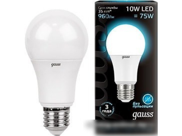Светодиодная лампа Gauss A60 E27 10 Вт 4100 K 102502210