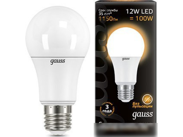 Светодиодная лампа Gauss E27 12Вт 2700K [102502112]