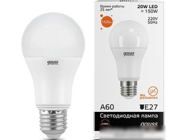 Светодиодная лампа Gauss Elementary E27 20Вт 2700K [23219]