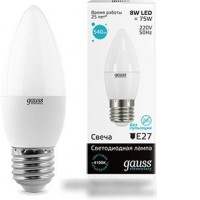 Светодиодная лампа Gauss Elementary E27 8Вт 4100K [33228]