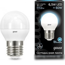 Светодиодная лампа Gauss E27 6.5 Вт 4100 К [105102207]