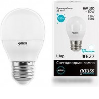 Светодиодная лампа Gauss Elementary E27 6Вт 4100К [53226]