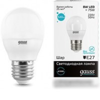 Светодиодная лампа Gauss Elementary E27 8Вт 4100K [53228]