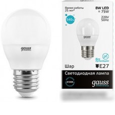 Светодиодная лампа Gauss Elementary E27 8Вт 4100K [53228]