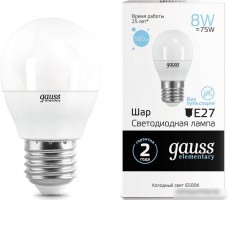 Светодиодная лампочка Gauss Elementary 8W 560lm 6500K Е27 53238