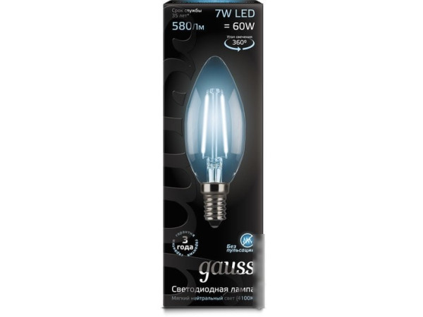 Светодиодная лампа Gauss LED Filament Candle E14 7 Вт 4100 К 103801207
