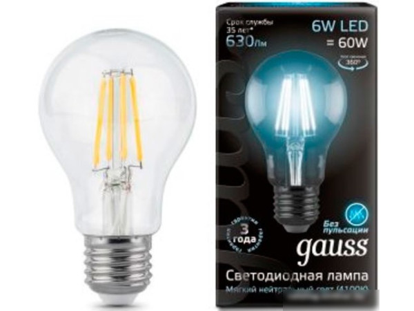 Светодиодная лампа Gauss E27 6Вт 4100К [102802206]