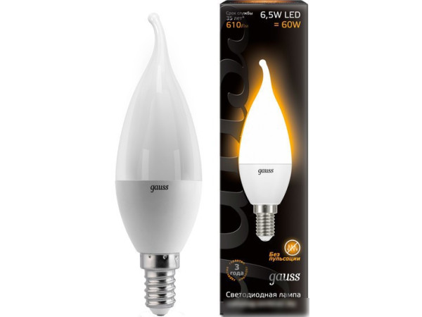 Светодиодная лампа Gauss E14 6.5Вт 2700К [104101107]