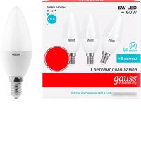 Светодиодная лампа Gauss Elementary E14 6 Вт 4100К 33126T (3 шт)
