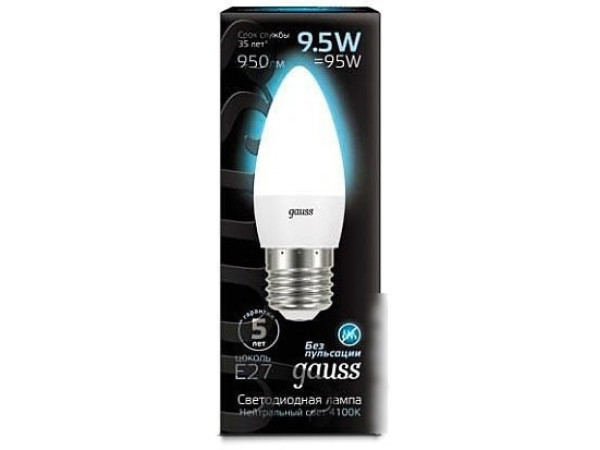 Светодиодная лампа Gauss LED Candle E27 9.5 Вт 4100 К 103102210