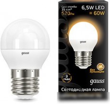 Светодиодная лампа Gauss E27 6.5 Вт 2700 К [105102107]