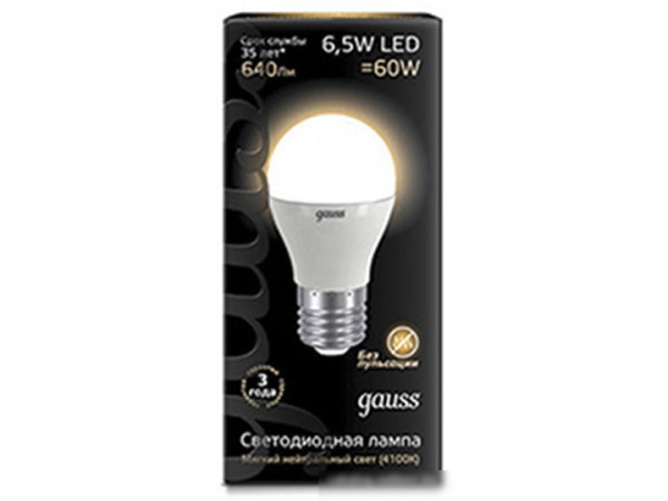 Светодиодная лампа Gauss E27 6.5 Вт 2700 К [105102107]