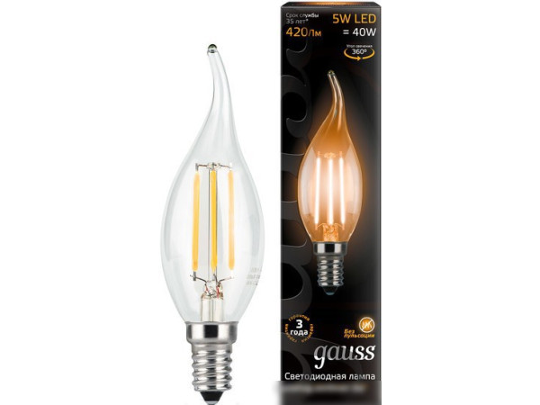 Светодиодная лампа Gauss E14 5Вт 2700К [104801105]