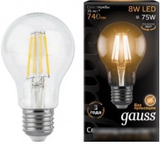 Светодиодная лампа Gauss Filament A60 E27 8 Вт 2700 К 102802108